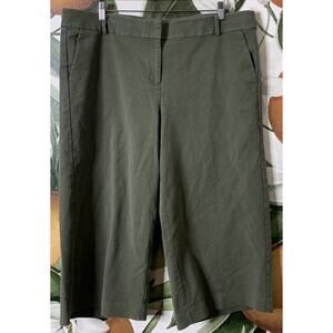 Loft Plus Size 18 Olive Green Cropped Wide Leg Pants